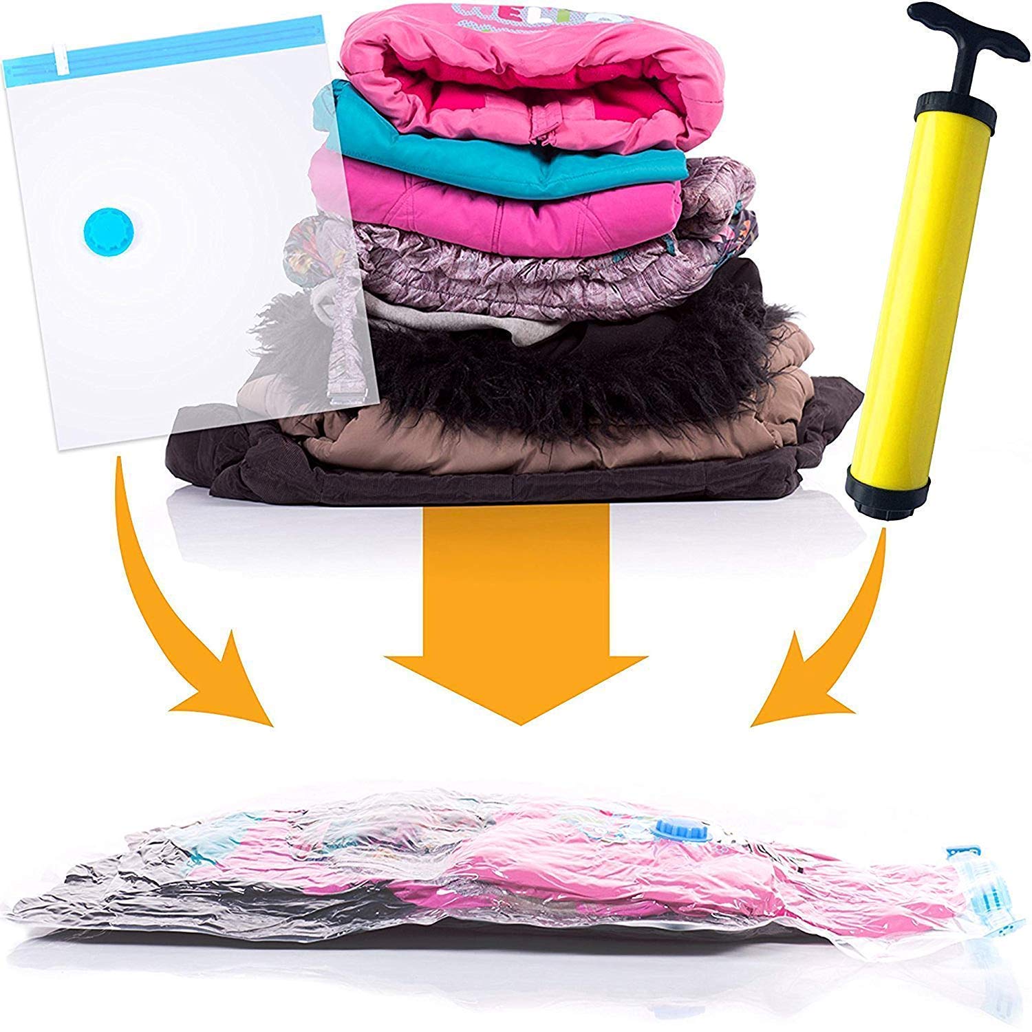 SPACE SAVING STORAGE VACUUM BAG(4 PCS PLAIN BAG , 1 PUMP ) - Image 5