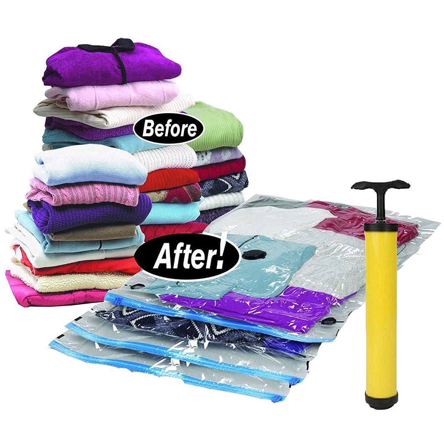 SPACE SAVING STORAGE VACUUM BAG(4 PCS PLAIN BAG , 1 PUMP ) - Image 4
