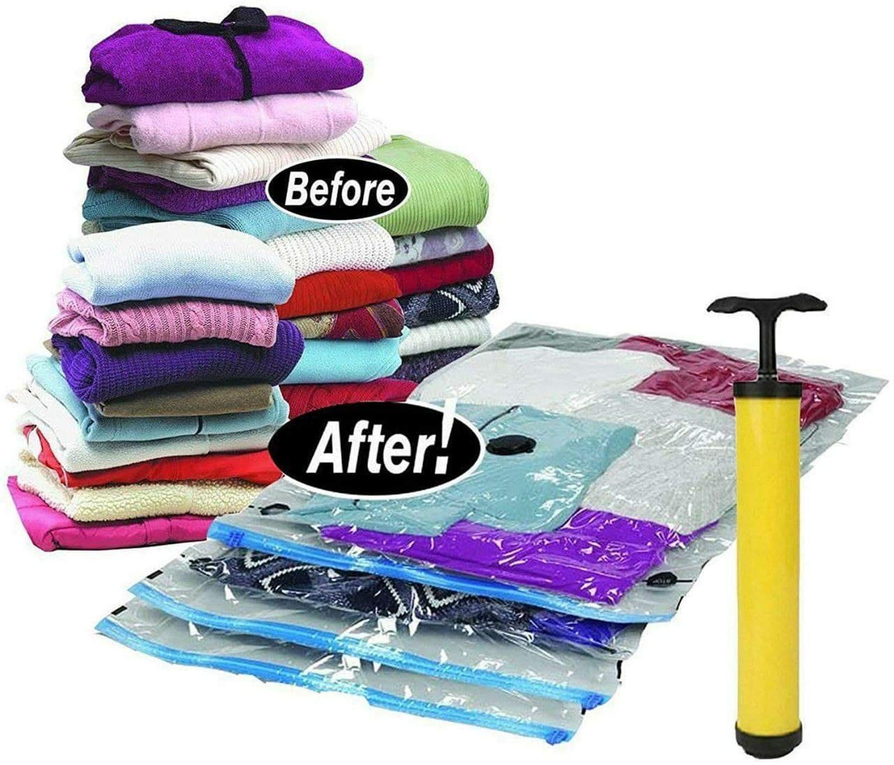 SPACE SAVING STORAGE VACUUM BAG(5 PCS PLAIN BAG , 1 PUMP ) - Image 5