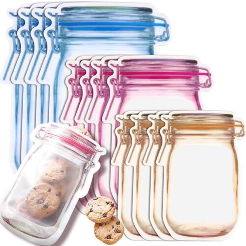 Mason Jar Ziplock Bags Storage (3pcs combo)