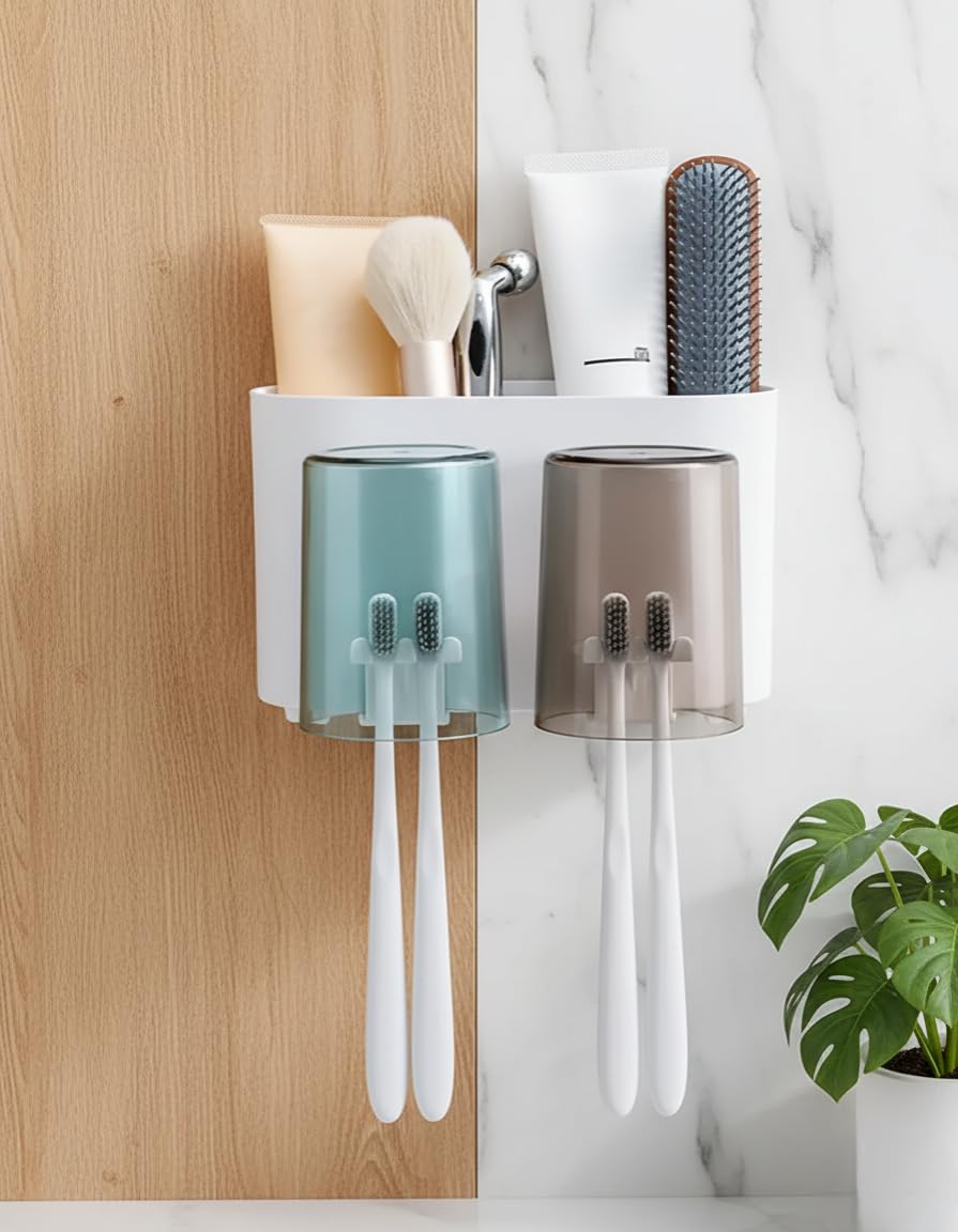 Toothbrush Holder with Mouthwash Cups - Image 3