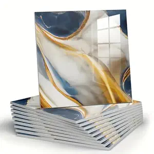 PE Foam Wallpaper Marble WallPanels Sheet White Blue