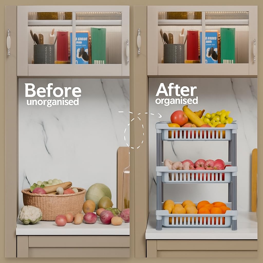 3 Layer Multi-Purpose Kitchen Storage rack - Image 8
