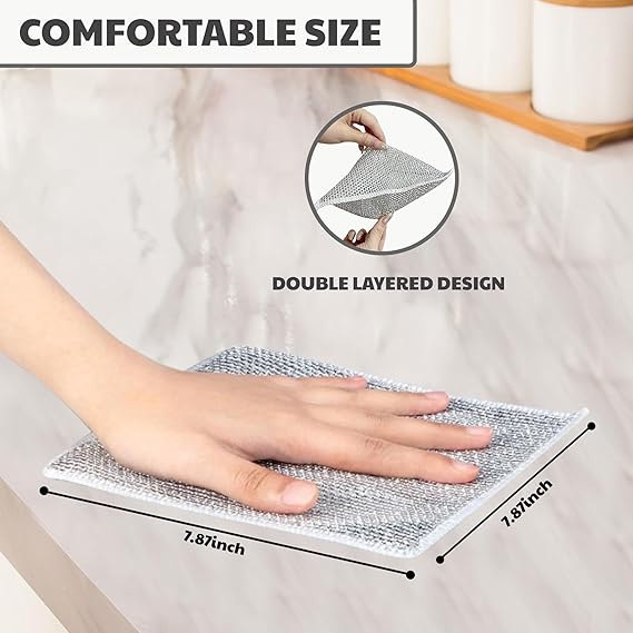 Double Layer Wire Dishwashing Cloth - Image 2