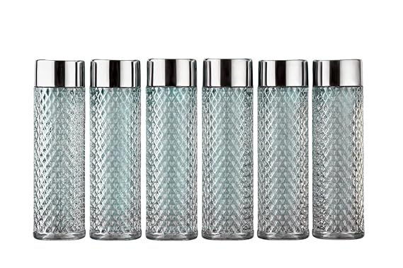 6pcs Round Shape Steel Cap Diamond Water Bottle