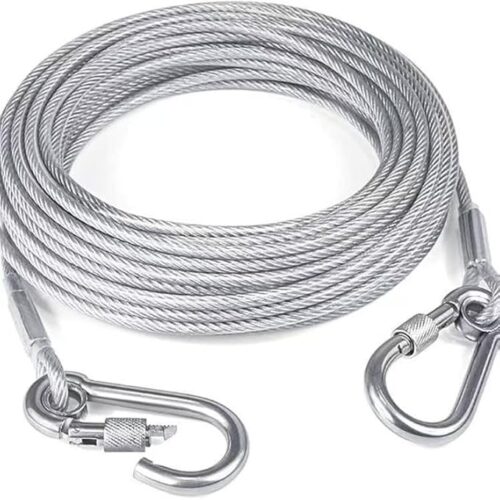 Silver Clothesline with Hooks (10 Meter)