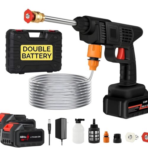 Double Battery Cordless Portable Wireless Pressure Washer Gun